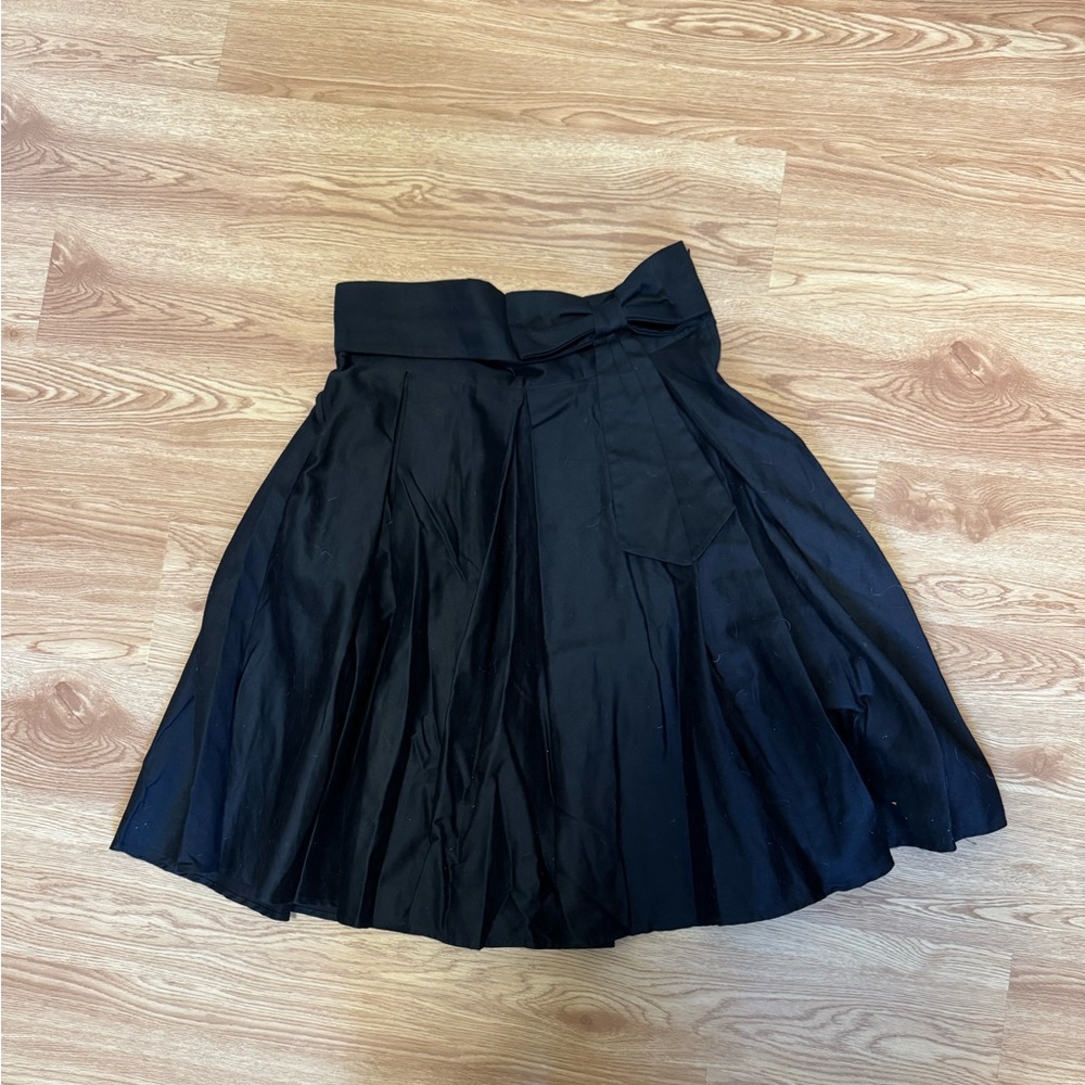 Pinup Couture Audrey Black Pleated Skirt with Waist Bow